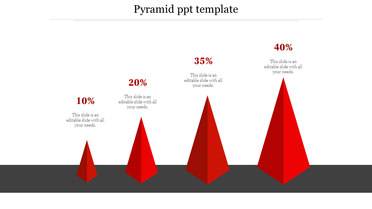 pyramid ppt template-4-Red